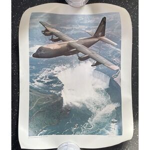 Vtg Air Force Reserve C-130 Hercules Photo Poster 22" x 17" Unframed Print